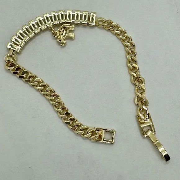 18K Gold Filled Baguette Elephant bracelet - Picture 2 of 4